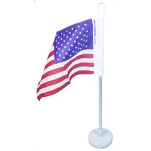  USA Car Flag with White Magnetic Flag Pole Automotive