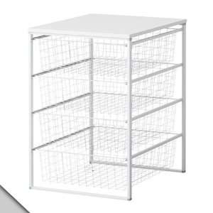   IKEA   ANTONIUS Frame, wire basket and desk top, white (Set H) Home