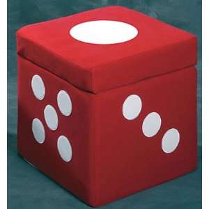  Lumisource Dice Red/White Stash Cube Furniture & Decor