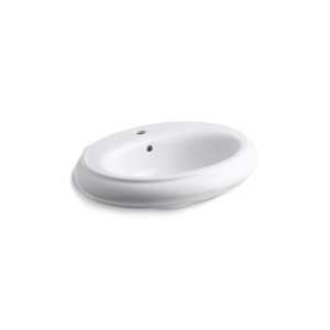   Pedestal Lavatory Basin with Single Hole Faucet Drilling, White
