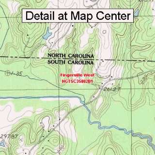  USGS Topographic Quadrangle Map   Fingerville West, South 