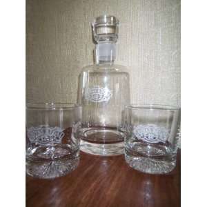   Regal 3 Piece Whiskey Set, One Whiskey Decanter and 2 Whiskey Glasses