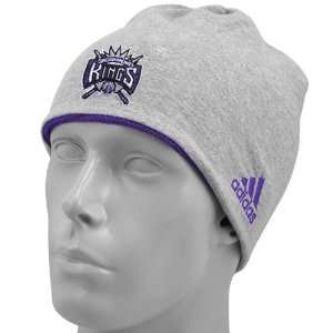 Adidas Sacramento Kings Ash & Purple Reversible Knit Beanie Cap 