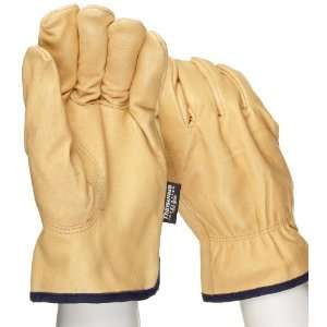 West Chester 9940KT Leather Glove, Shirred Elastic Wrist Cuff, 10.25 