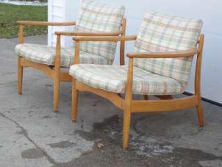 Pair Lounge Chairs after Russel Wright Conant Ball Danish Modern eames 