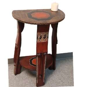  African Large Fanti Face Table   Handmade in Ghana