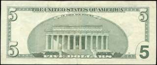 Five Dollar Bill Star bill Dl07858651 2003  