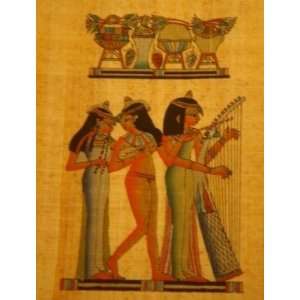   Dancing Musicians Egyptian PAPYRUS 8x12in(20x30cm 
