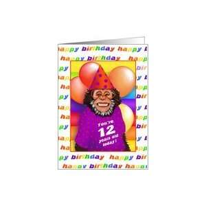  12 Years Old Birthday Cards Humorous Monkey Card Toys 