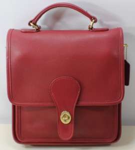 Authentic Vintage Red Coach 5130 Station Handbag Leather Messenger Bag 