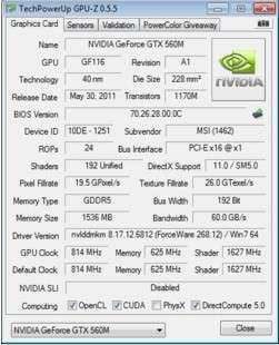 New Nvidia GeForce GTX 560M 1.5G GDDR5 MXM 3.0 Video Card N12E gs a1 