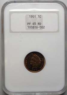 1901 INDIAN CENT NGC PROOF 65 RED  