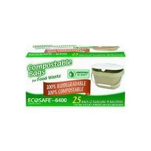   GKL032195 1 EcoSafe 25 Count 2 1/2 Gallon Compostable Plastic Bags