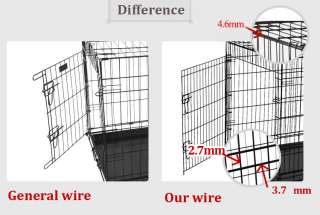 Pawhut 42  Two Door Folding Dog Crate Cage Kennel with divider Strong 