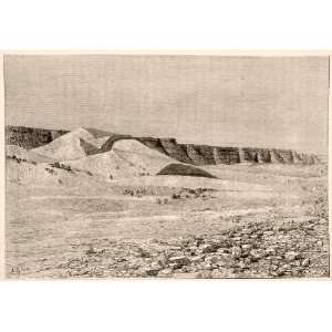  1893 Wood Engraving Cliffs Igharghar Temassinin Wadi De 