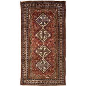  53 x 911 Red Persian Hand Knotted Wool Shiraz Runner Rug 