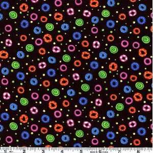  45 Wide Alien Invasion Swirlies Black Fabric By The Yard 