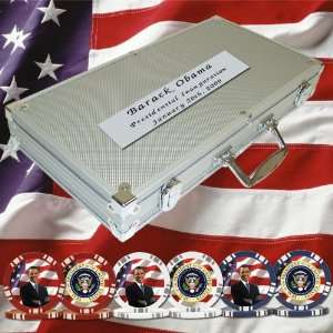 President Obama 300 pc 11.5g Poker Chip Set w/ case  
