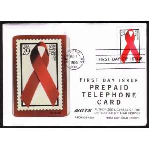 Collectible Phone Card $10. AIDS Awareness Postage Stamp Issue First 
