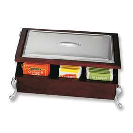 Silver plated Wooden Tea Bag Chest Kitchen Accessory  