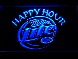 605 b Miller Lite Happy Hour Beer Bar Neon Light Sign  