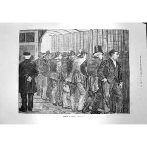    1873 Scene Newgate Prison Visiting Day Police Guard