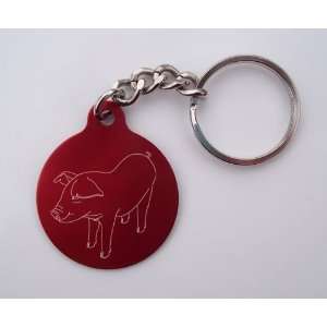  Laser Etched Pig Key Chain