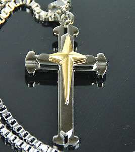   Christian Stainless Steel Religions Cross Jesus Christ Necklace Chain