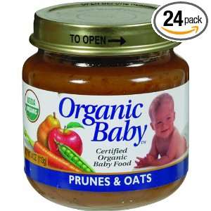 Organic Baby Organic Baby Food, Prunes & Oats, 4 Ounce Jars (Pack of 