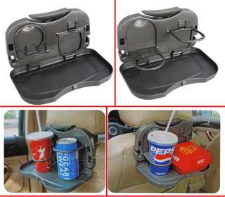 Car Auto Food Meal Drink Tray Desk Stand Holder Khaki  