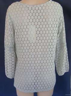 SOLITAIRE by Ravi Khosla top shirt tunic crochet style 3/4 sleeves 