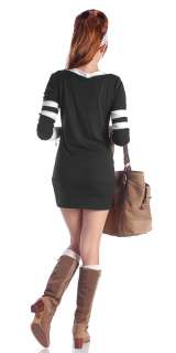 New Womens V Neck Sweater Dress/Long Top Size S M L XL  