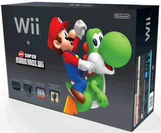 Nintendo Wii Black Console   New Super Mario Bros Bundle (NTSC 