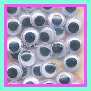 PL101 40 Glue on Wiggle Eyes Doll Crafts 3/4/5/8/10 mm  