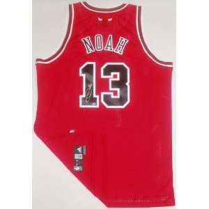 Joakim Noah Autographed Uniform   Bulls Adidas Swingman Red