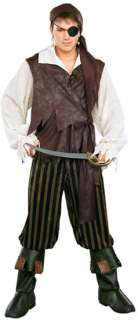 new adult mens Pirate costume pirates caribbean halloween vest pants 