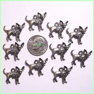 10) CHIHUAHUA DOG BREED~ Pewter Charms (#407) WHOLESALE LOT  