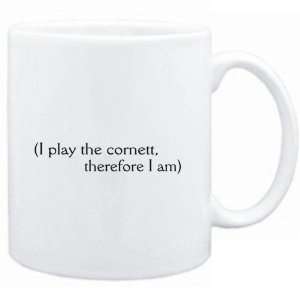  Mug White  i play the Cornett, therefore I am 