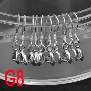 G8 Wholesale 10 200PCS 60% Silver Plain Hook Findings Pinch Bail 