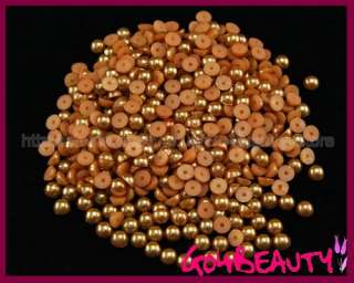 500pcs 5mm Half Pearl Bead Flat Back (Copper #90)  