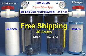 Big Blue 10 Dual (Clear) Whole House Water Filter (1)  
