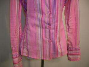 PINK bubble gum striped blouse top 10 CUUUUUTE  
