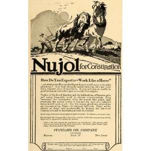 1917 Ad Nujol Constipation Horse Standard Oil Health   Original Print 