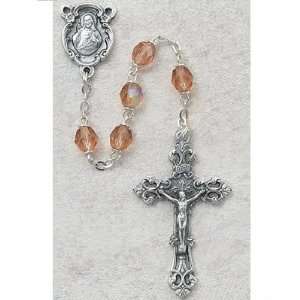 October Birthstone Rosary 6mm Ab Rose