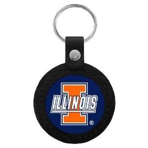   Fighting Illini NCAA Classic Logo Leather Key Tag