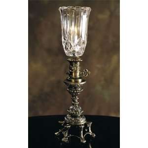  Antique brass accent lamp with 24% leaded crystal cup 
