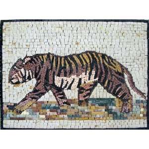 17x24 Tiger Marble Mosaic Stone Art Tile Wall Decor