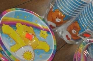 NEW Huge Lot of Care Bears Birthday Party Supplies ~ Plates Cups 