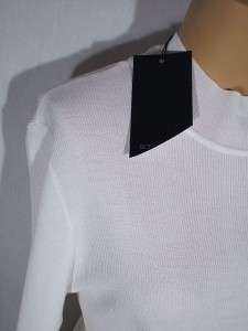 NWT ST. JOHN Knits T Neck Bright White Sweater Shell Shirt sz L $395 