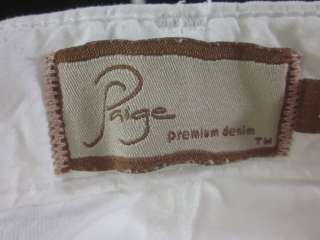 PAIGE White Cropped Bermuda Denim Jeans Pants Sz 25  